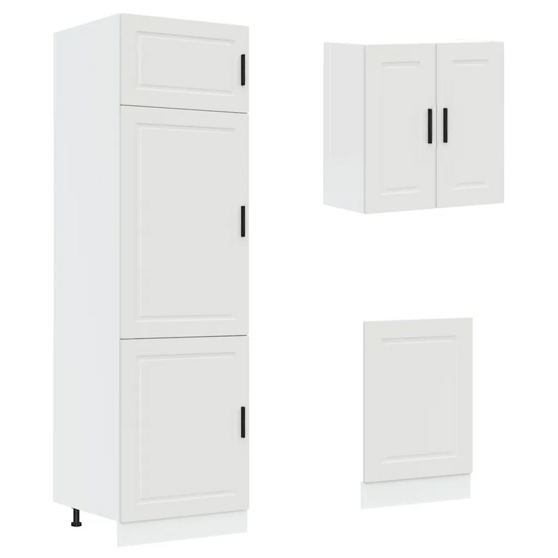 8 Piece Kitchen Cabinet Set "Porto" White Engineered Wood
