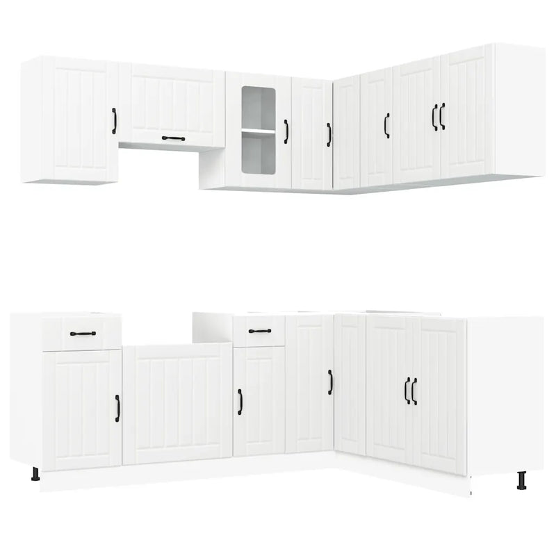 11 Piece Kitchen Cabinet Set Lucca White Engineered Wood