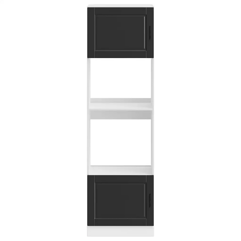 Oven Cabinets 2 pcs Porto Black Engineered Wood