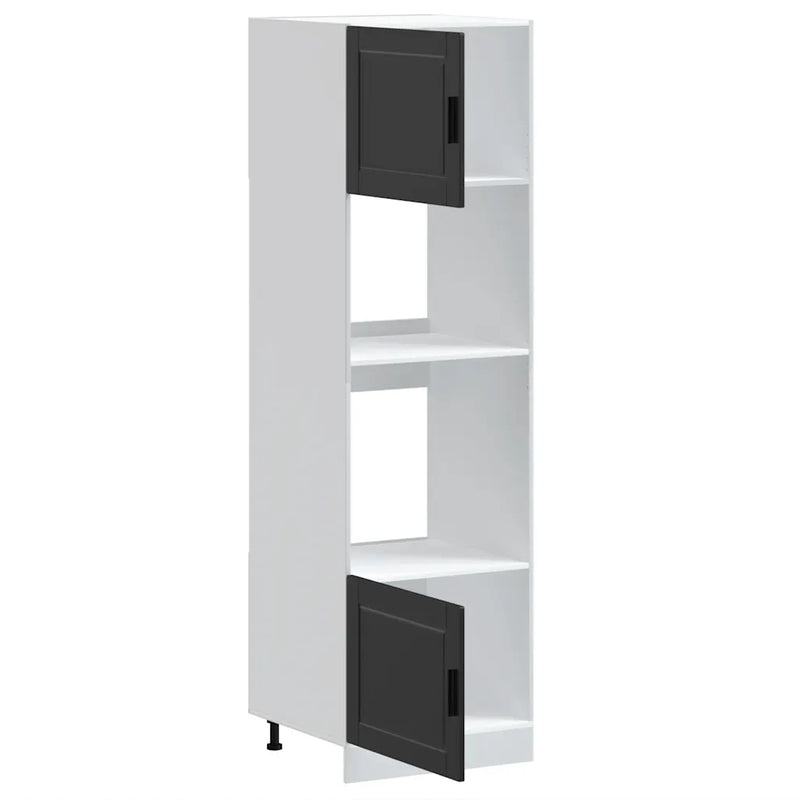 Oven Cabinets 2 pcs Porto Black Engineered Wood
