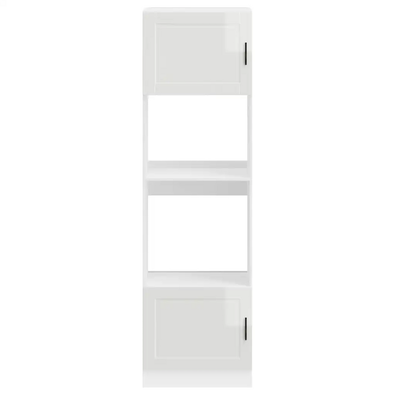 Oven Cabinets 2 pcs Porto Gloss White Engineered Wood