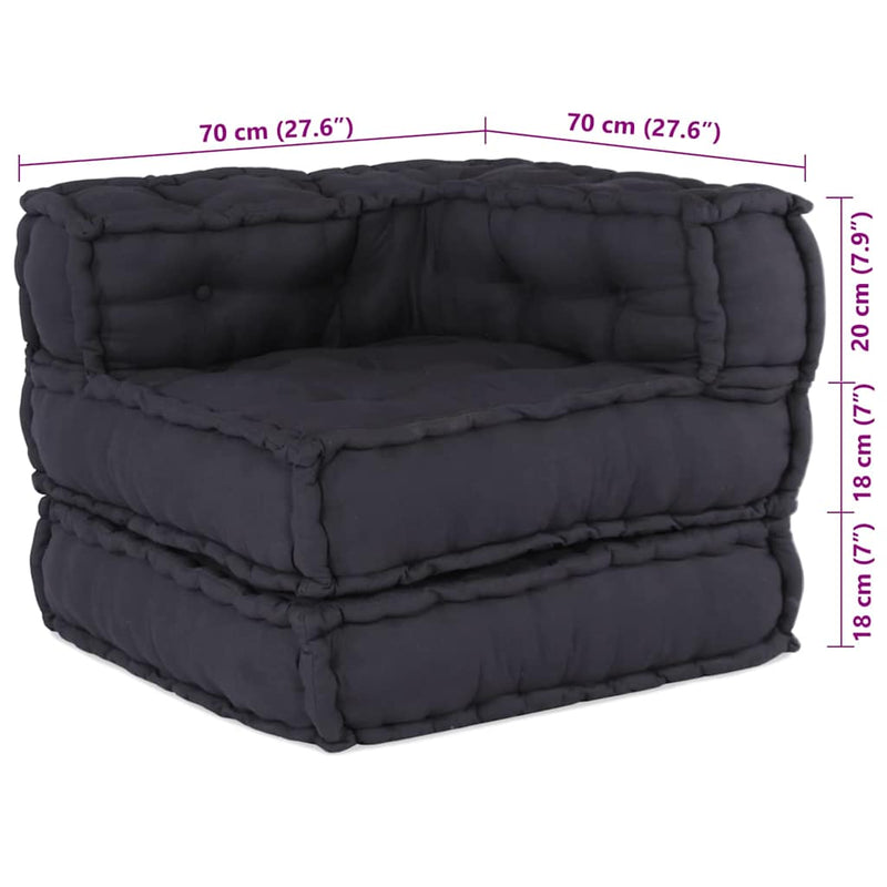 vidaXL Modular Sofa 2 pcs Anthracite 140 x 70 x 56 cm Fabric