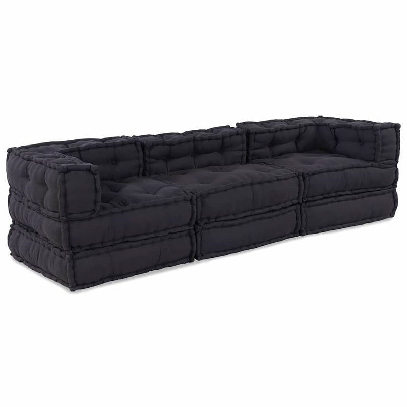 vidaXL Modular Sofa 3 pcs Anthracite Fabric