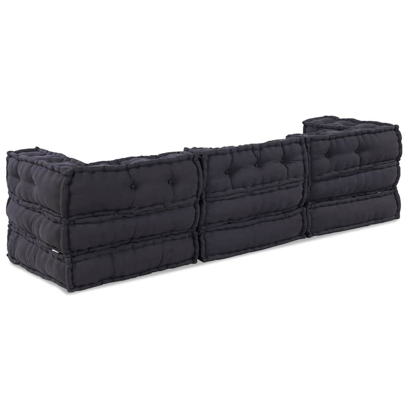 vidaXL Modular Sofa 3 pcs Anthracite Fabric
