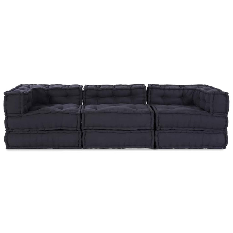 vidaXL Modular Sofa 3 pcs Anthracite Fabric