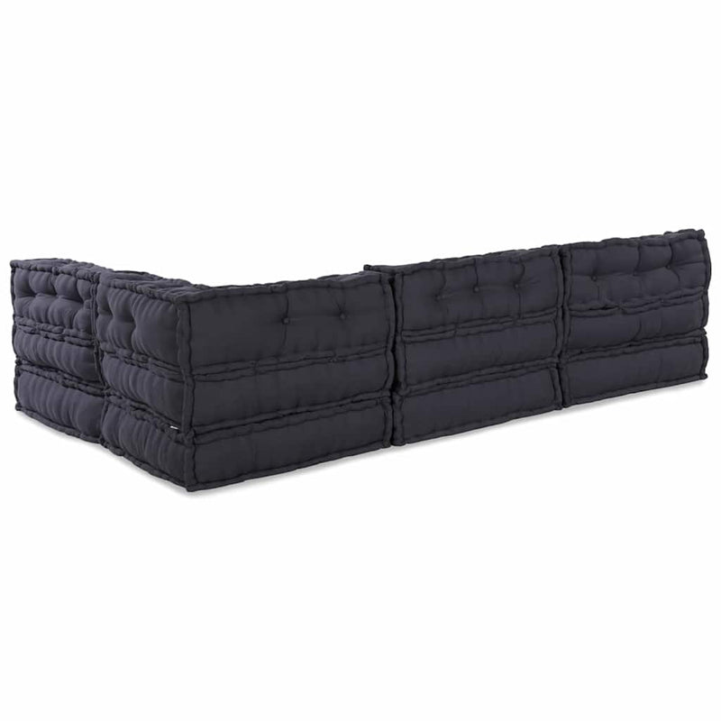 vidaXL Modular Sofa 4 pcs Anthracite Fabric