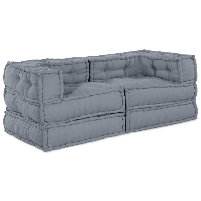 vidaXL Modular Sofa 2 pcs Grey 140 x 70 x 56 cm Fabric