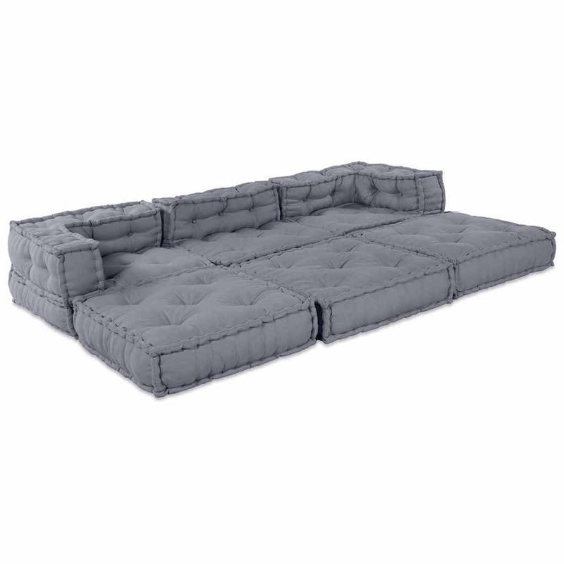 vidaXL Modular Sofa 3 pcs Grey Fabric