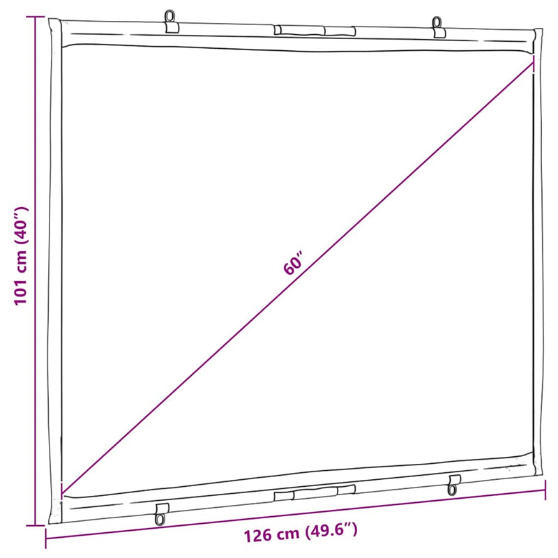 vidaXL Projection Screen Wall-Hanging 60 Inch 4:3