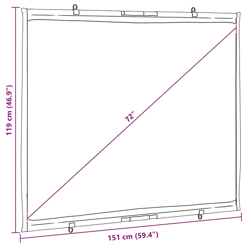 vidaXL Projection Screen Wall-Hanging 72 Inch 4:3