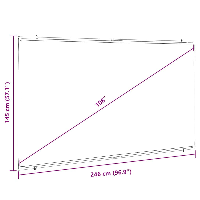 vidaXL Projection Screen Wall-Hanging 108 Inch 16:9