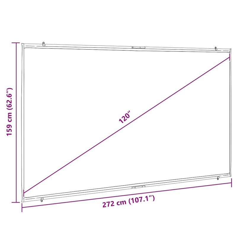 vidaXL Projection Screen Wall-Hanging 120 Inch 16:9