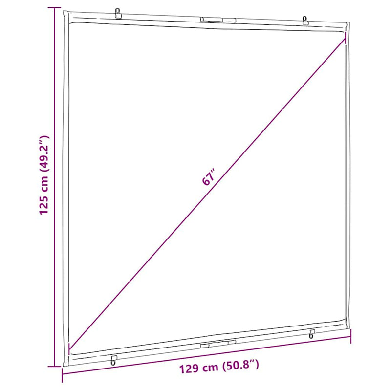 vidaXL Projection Screen Wall-Hanging 67 Inch 1:1