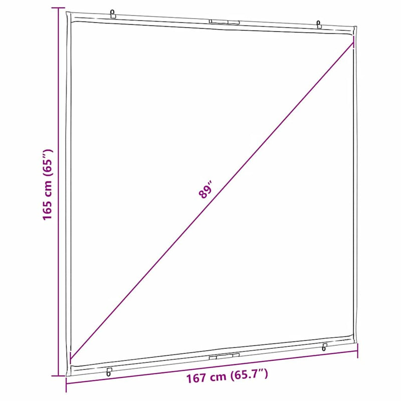 vidaXL Projection Screen Wall-Hanging 89 Inch 1:1