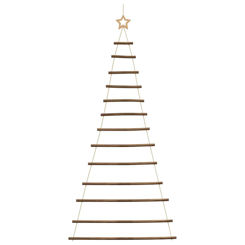 vidaXL Hanging Christmas Tree with Top Star 86x180 cm Natural Branch