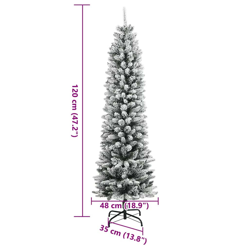 Artificial Christmas Tree 150 LEDs and Flocked Snow 120 cm