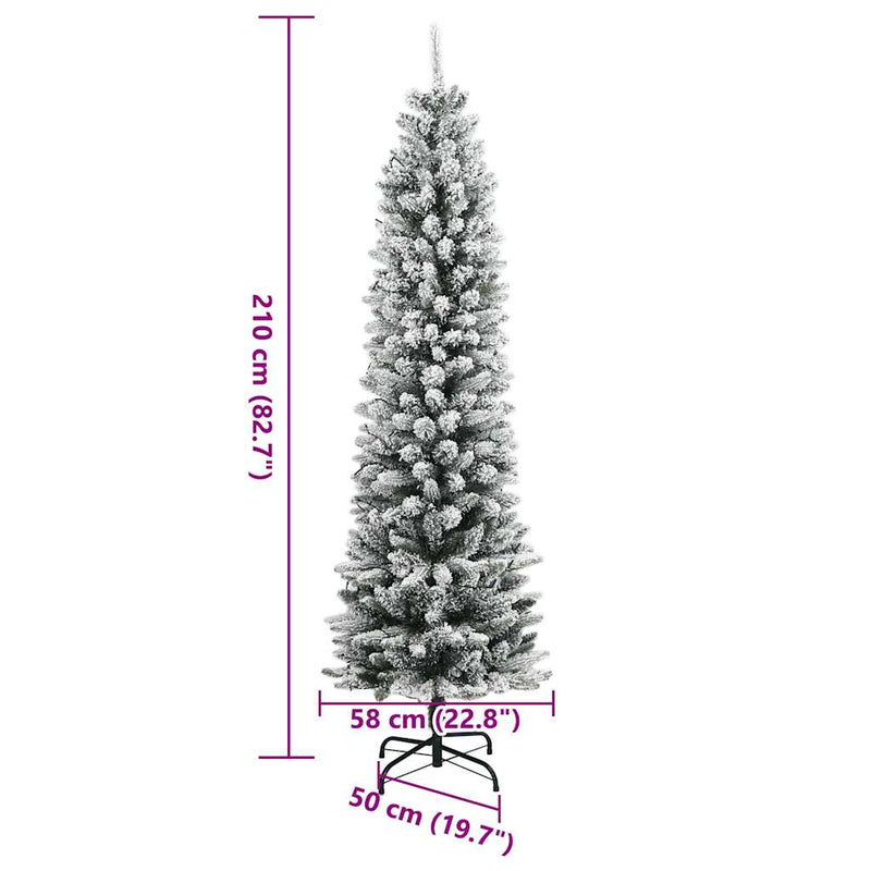 Artificial Christmas Tree 300 LEDs and Flocked Snow 210 cm