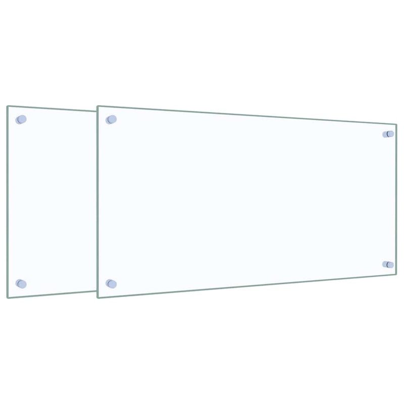 vidaXL Kitchen Backsplashes 2 pcs Transparent 80x40 cm Tempered Glass