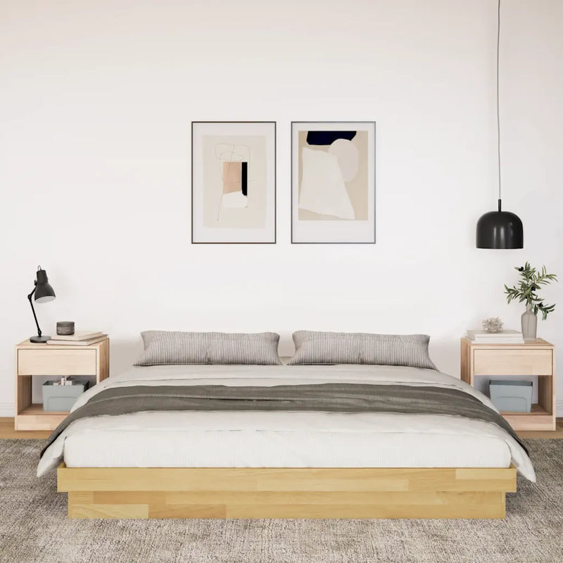Bed Frame without Mattress 180x200 cm Solid Wood Oak