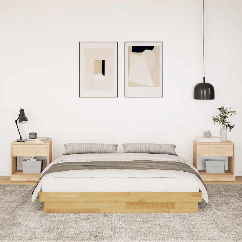 vidaXL Bed Frame without Mattress 150x200 cm Solid Wood Oak