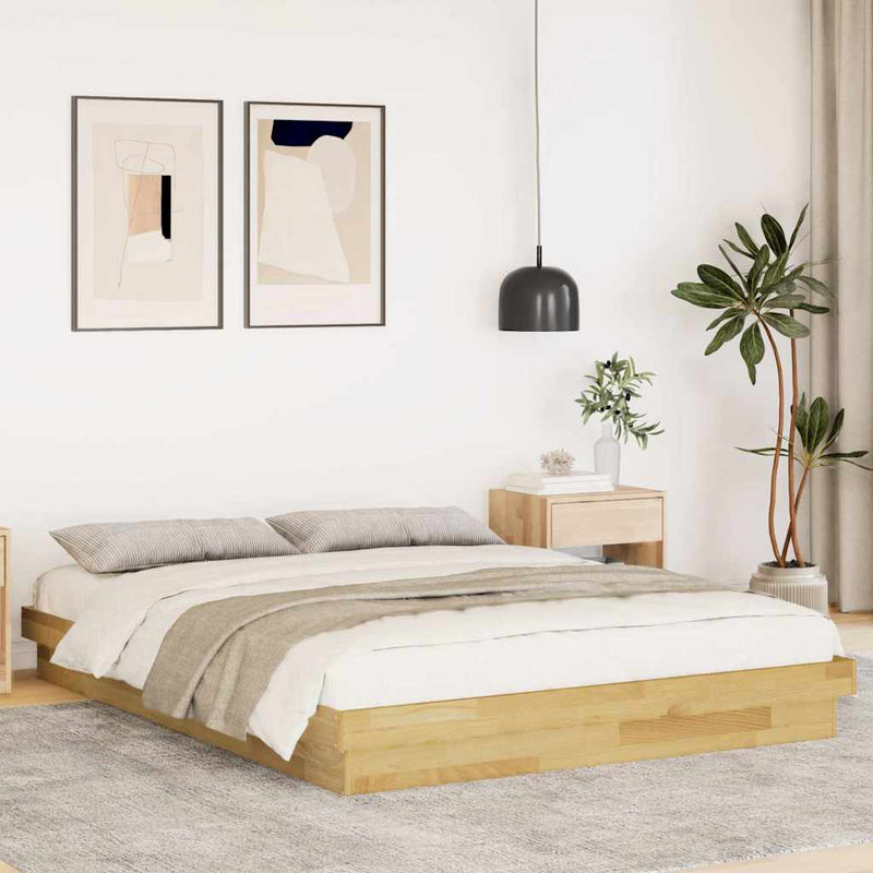 vidaXL Bed Frame without Mattress 150x200 cm Solid Wood Oak