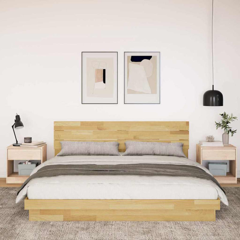 vidaXL Bed Frame with Headboard without Mattress 180x200 cm Solid Wood Oak