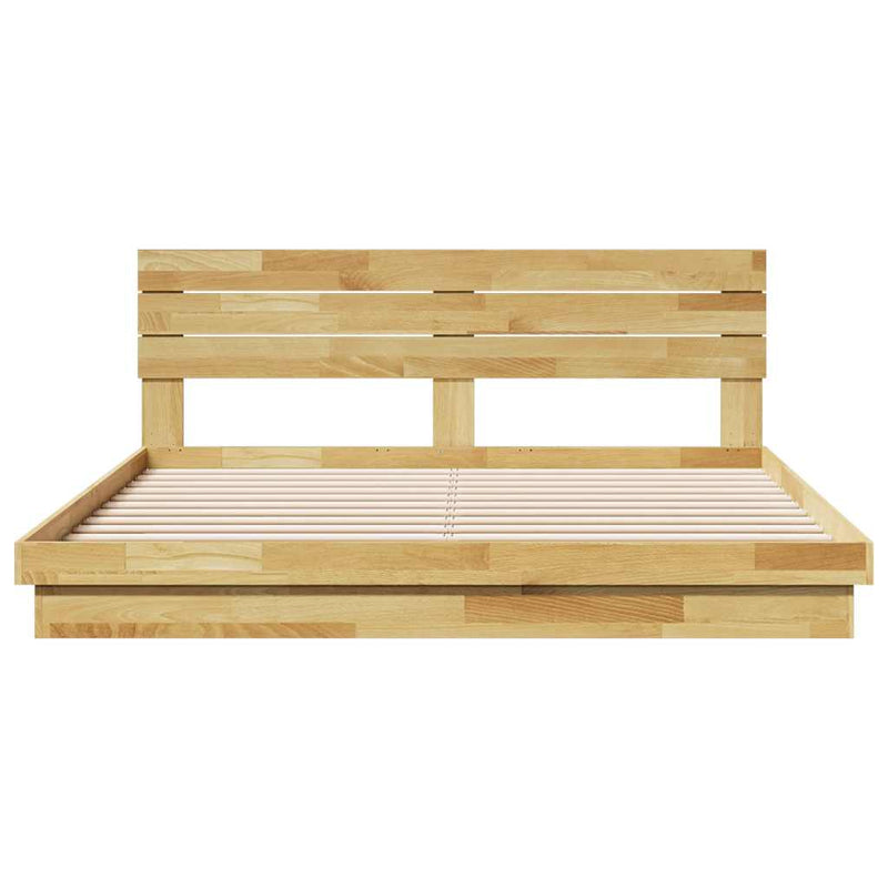 vidaXL Bed Frame with Headboard without Mattress 180x200 cm Solid Wood Oak