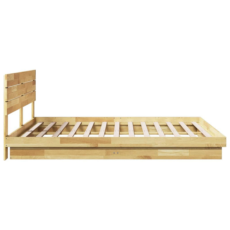 vidaXL Bed Frame with Headboard without Mattress 180x200 cm Solid Wood Oak