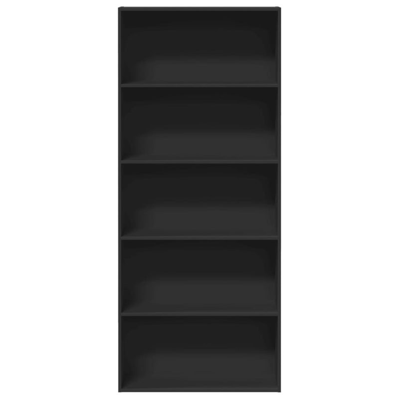 vidaXL Book Cabinet Black 80x30x189 cm Engineered Wood