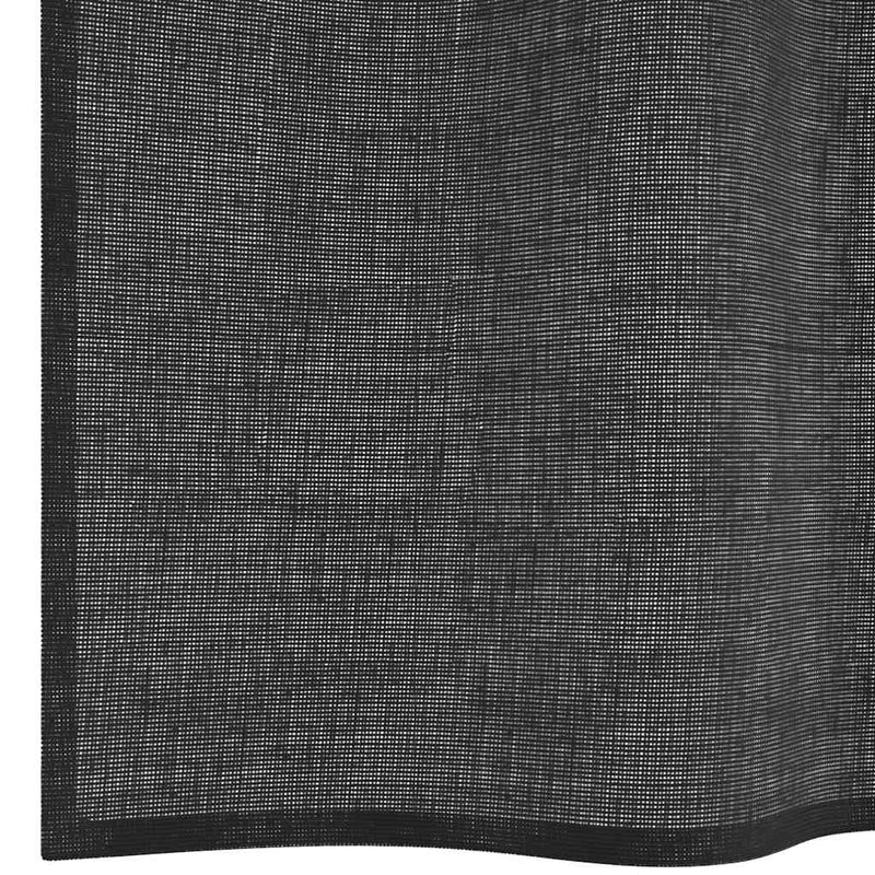 vidaXL Voile Curtains with Grommets 2 pcs Black 140x245 cm