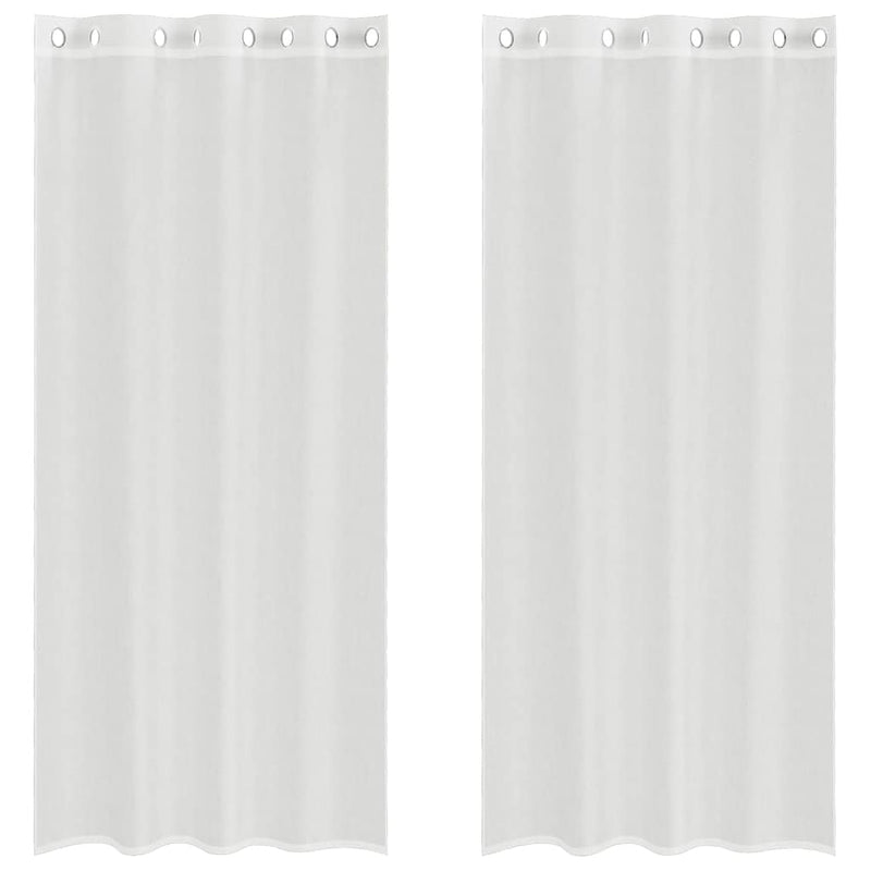 vidaXL Voile Curtains with Grommets 2 pcs White