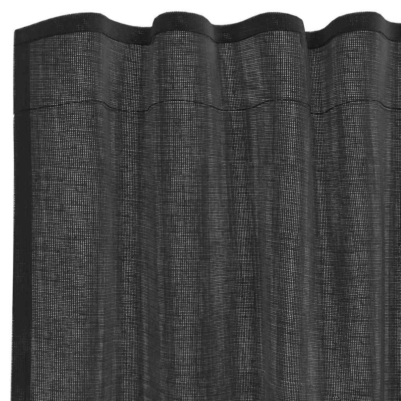 vidaXL Voile Curtains with Rod Pockets 2 pcs Black