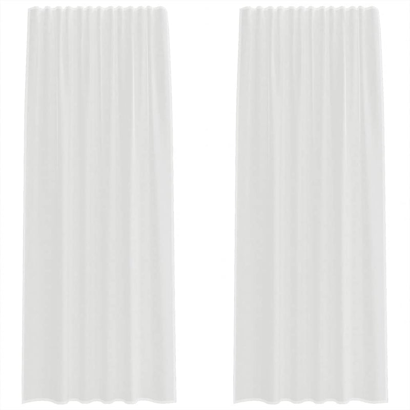 vidaXL Voile Curtains with Rod Pockets 2 pcs White