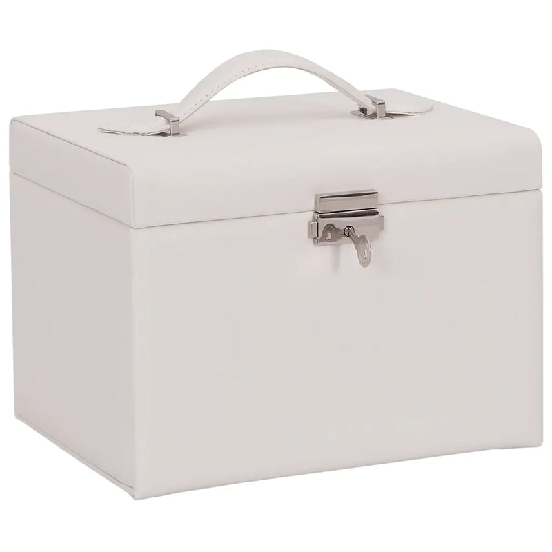 Jewellery Box 4-Layer with Mirror Lockable White 22.5x17.5x16.5 cm