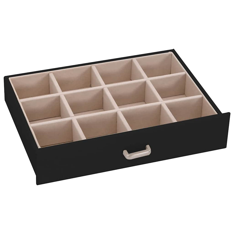 Jewellery Box 5-Layer with Mirror Lockable Black