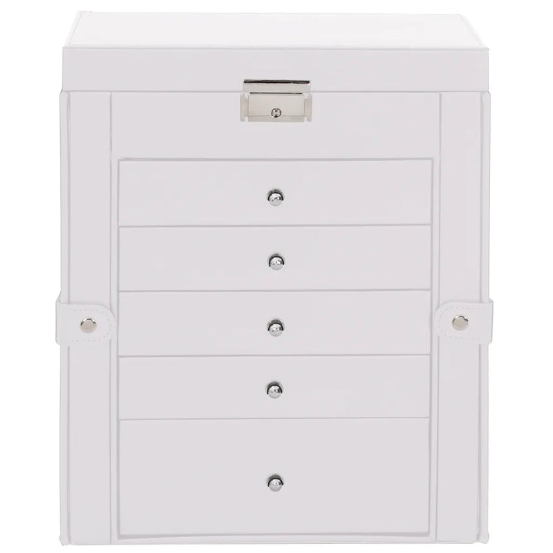 Jewellery Box 6-Layer with Mirror Lockable White