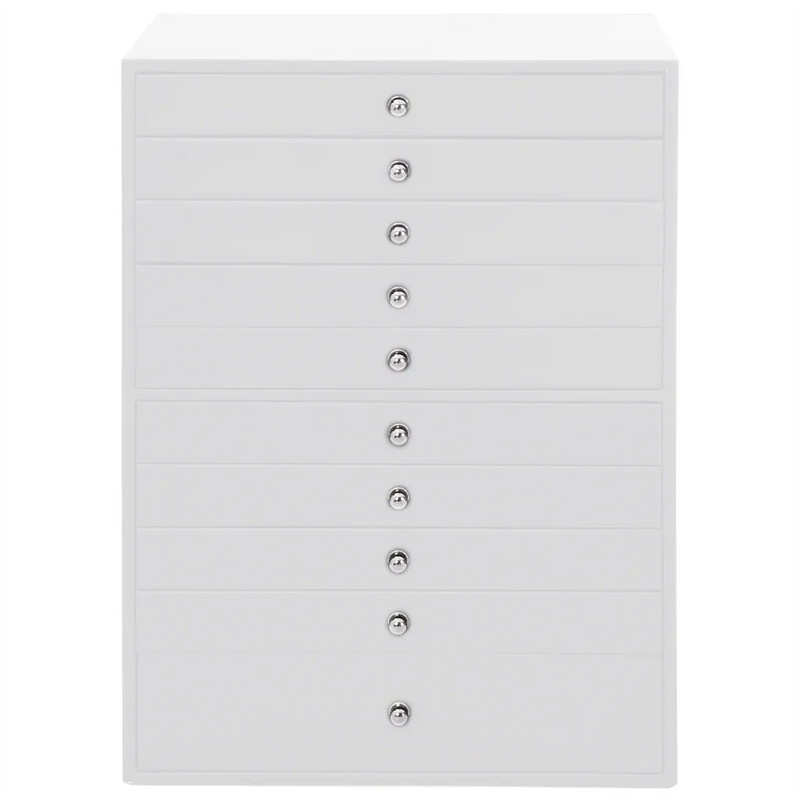 Jewellery Box 10-Layer with Watch Holders White 29x20.5x40.5 cm