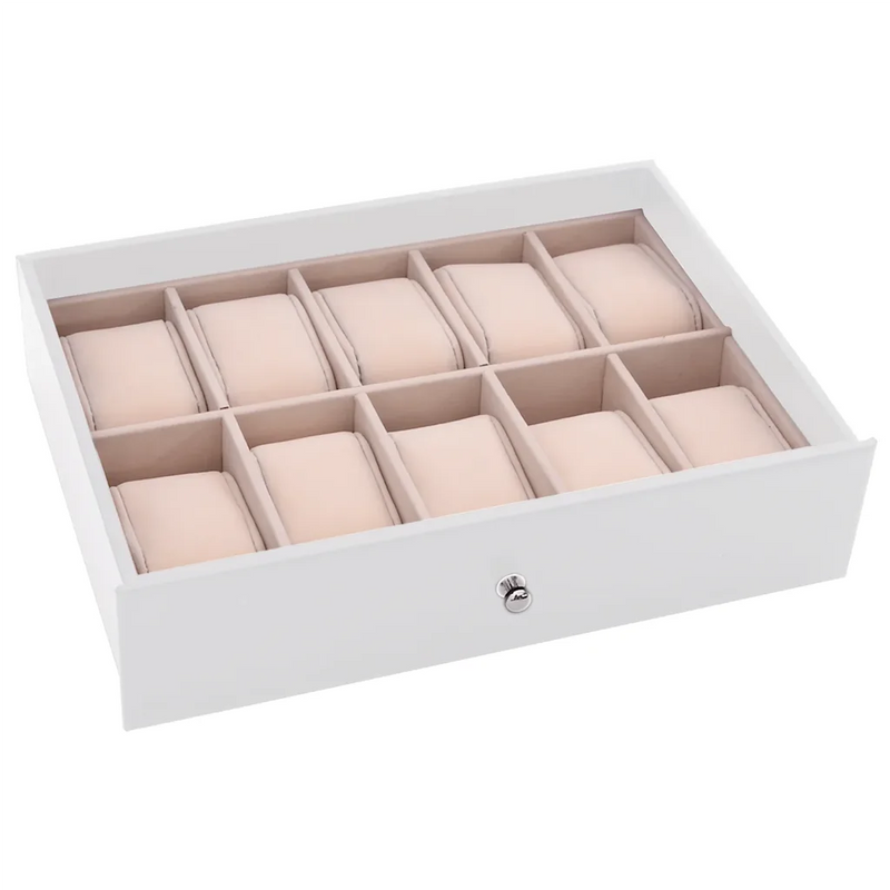 Jewellery Box 10-Layer with Watch Holders White 29x20.5x40.5 cm