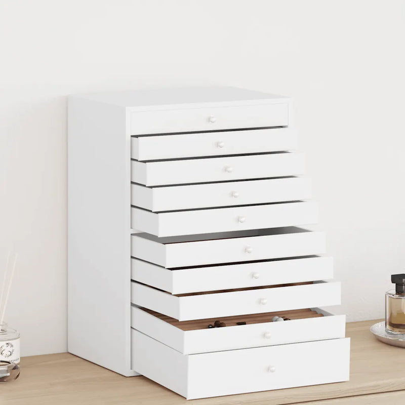 Jewellery Box 10-Layer with Watch Holders White 29x20.5x40.5 cm