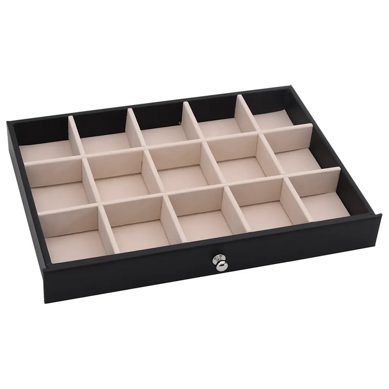 Jewellery Box 10-Layer with Watch Holders Black 29x20.5x40.5 cm