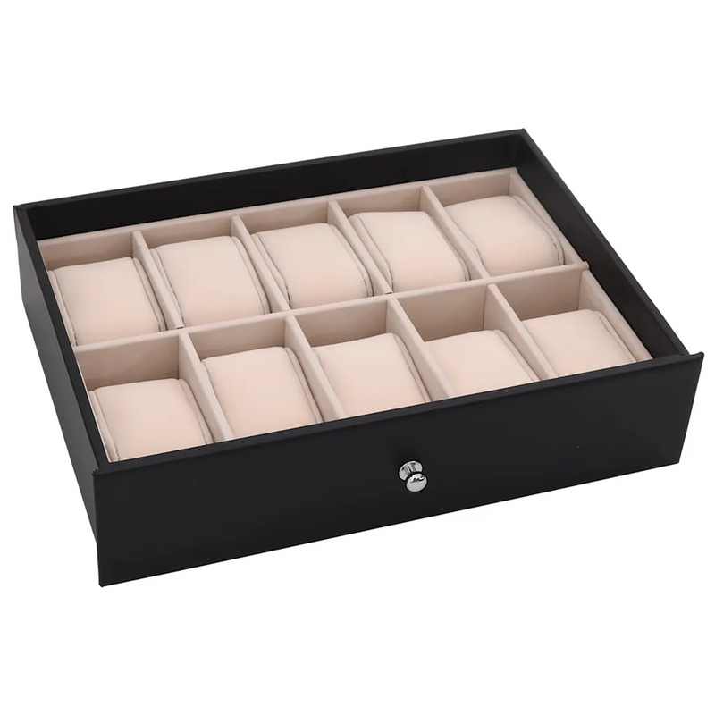 Jewellery Box 10-Layer with Watch Holders Black 29x20.5x40.5 cm