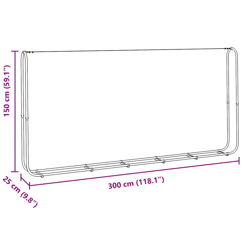 Firewood Rack 300x25x150 cm Galvanised steel