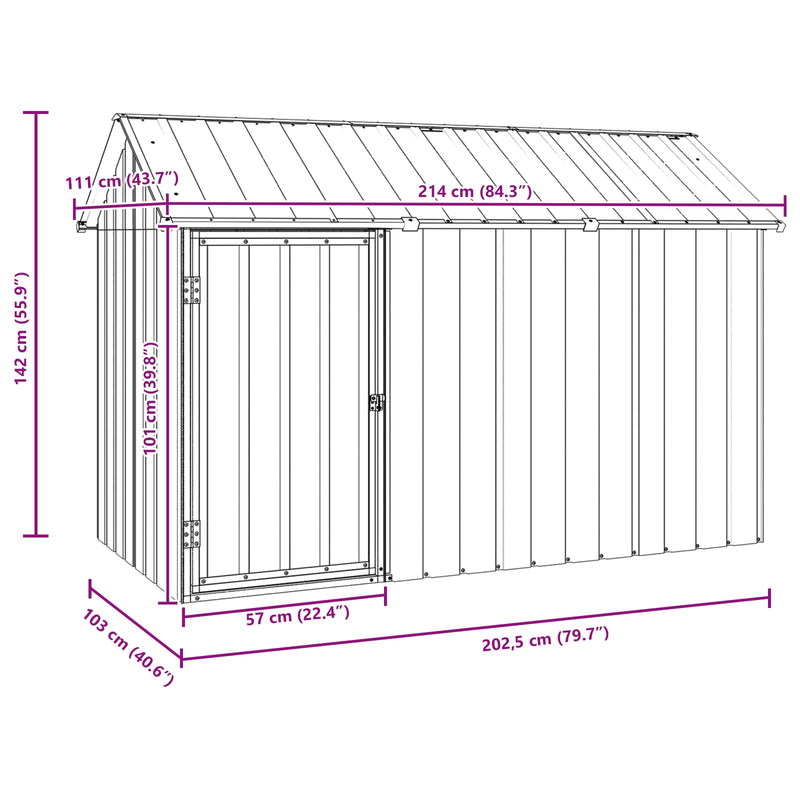 vidaXL Bird Cage Anthracite 215 x 112 x 141 cm Galvanised Steel