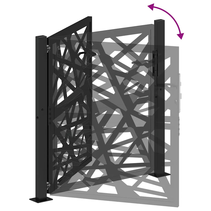 Garden Gate Black 100x100 cm Steel Light Design