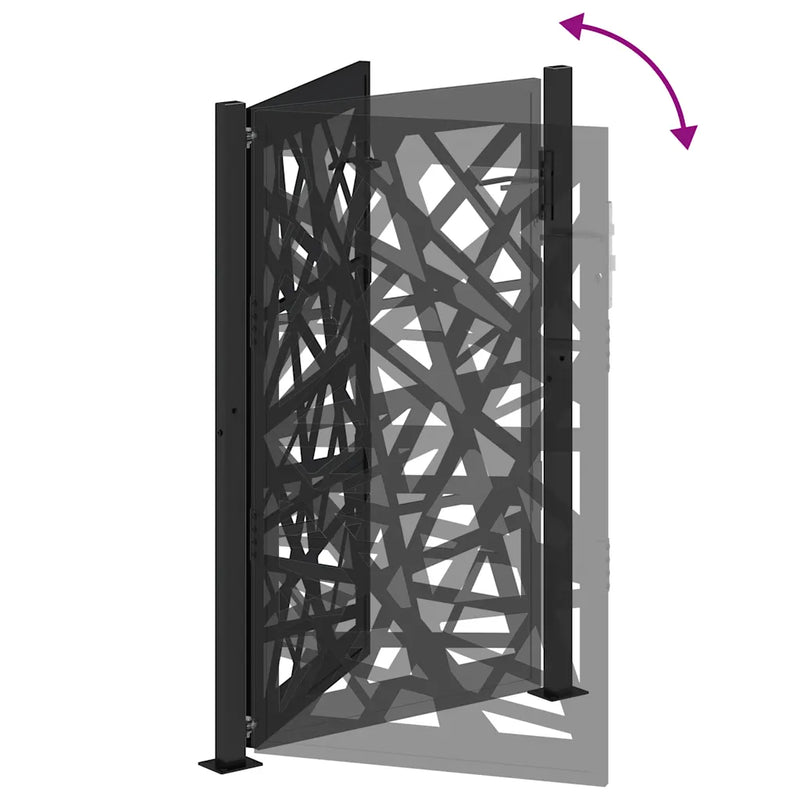 Garden Gate Black 100x150 cm Steel Light Design