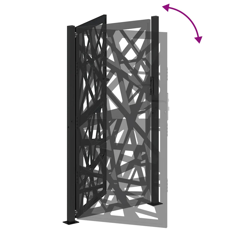 Garden Gate Black 100x175 cm Steel Light Design