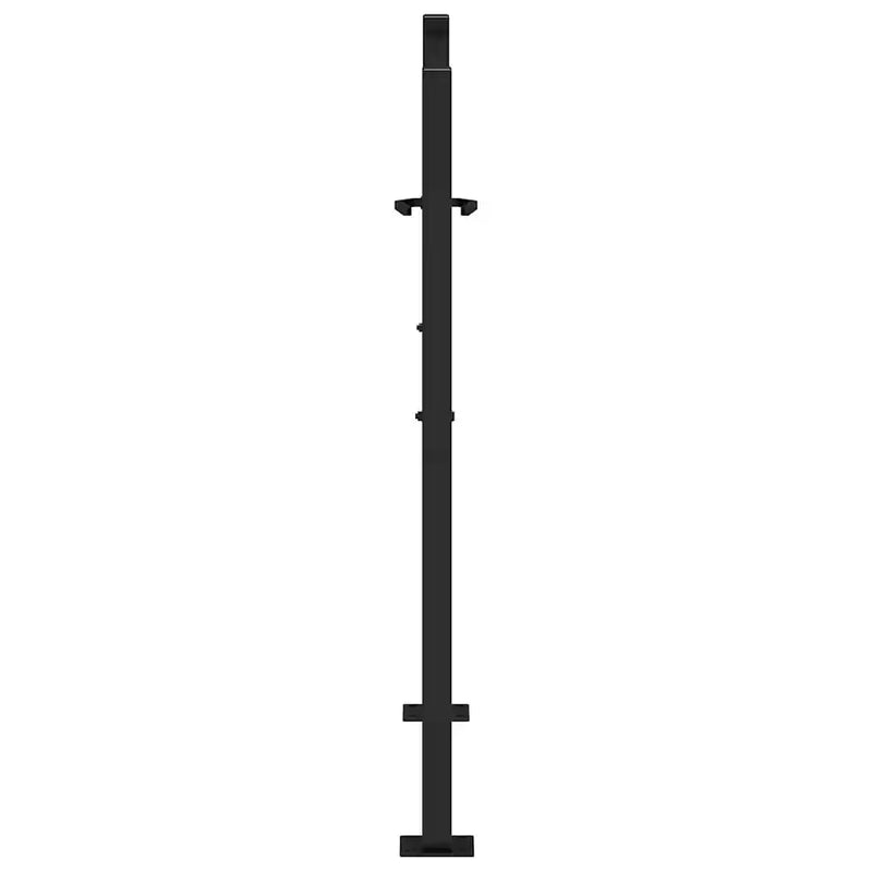 Garden Gate Black 100x100 cm Steel Leaf Design