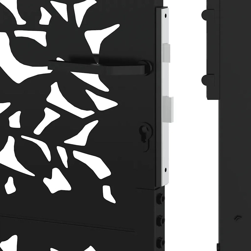 Garden Gate Black 100x125 cm Steel Leaf Design