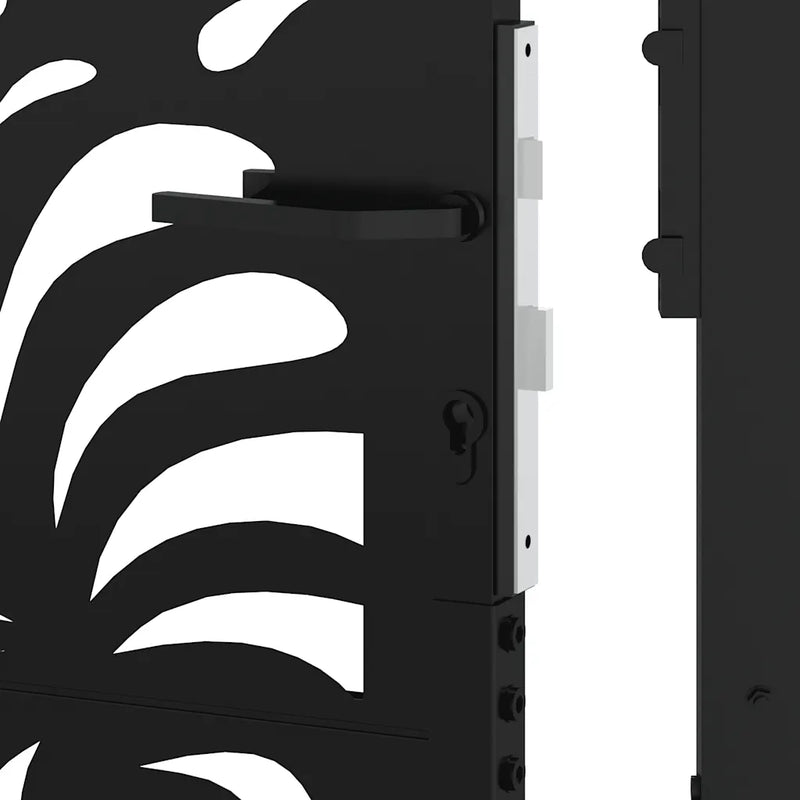 Garden Gate Black 100x125 cm Steel Wave Design