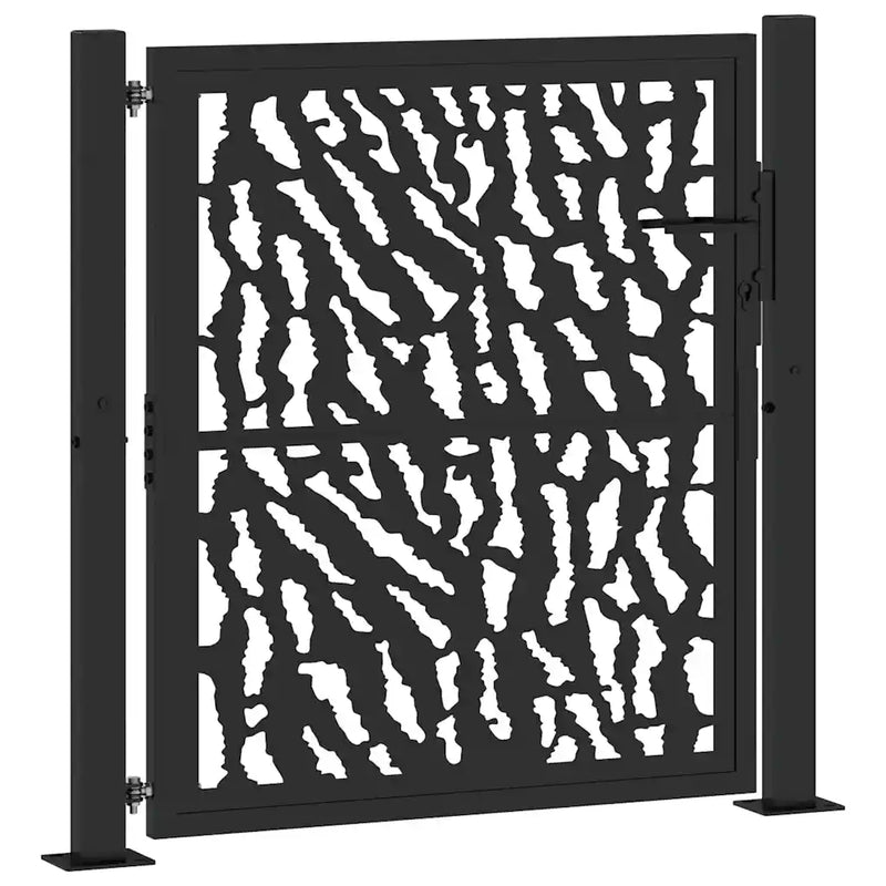 Garden Gate Black 100x100 cm Steel Trace Design